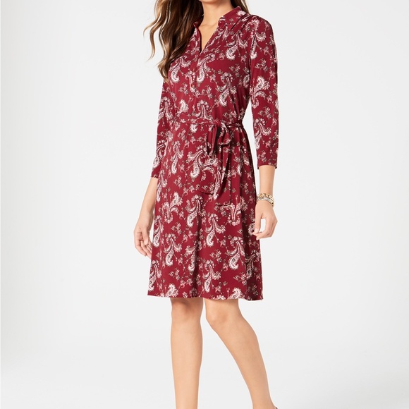 Charter Club Petite Printed Polo Shirtdress PL - Picture 1 of 5